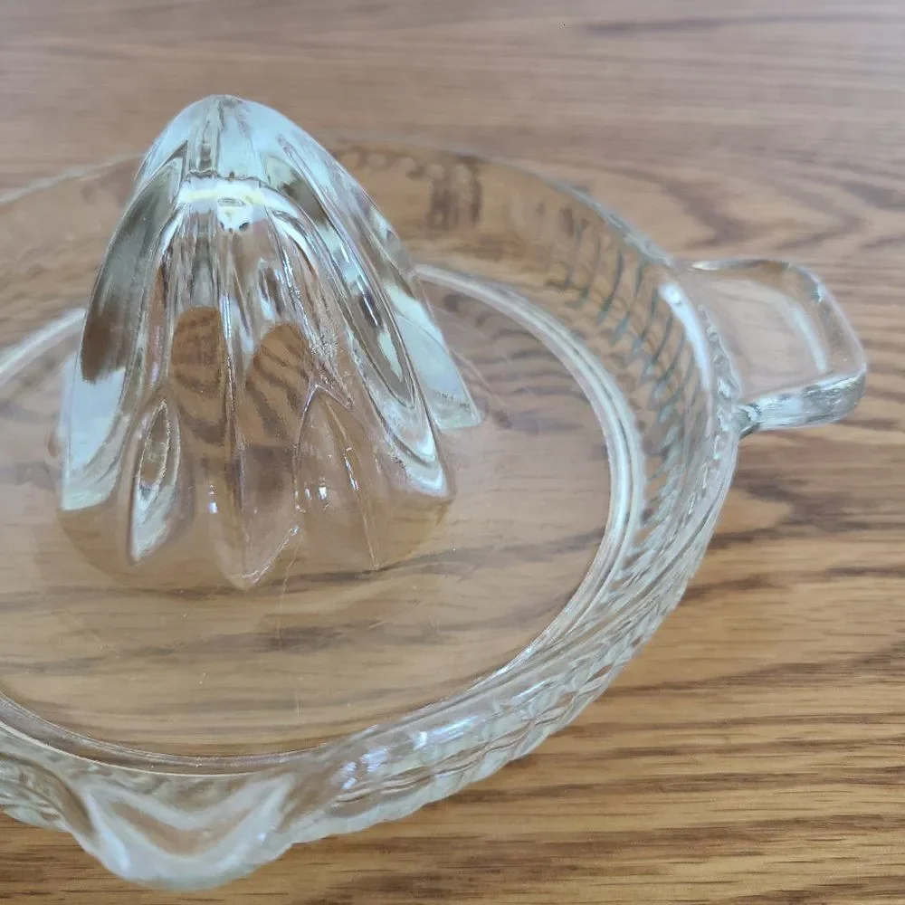 Vintage Federal Clear Depression Glass Orange Lemon Citrus Juicer Reamer Ribbed